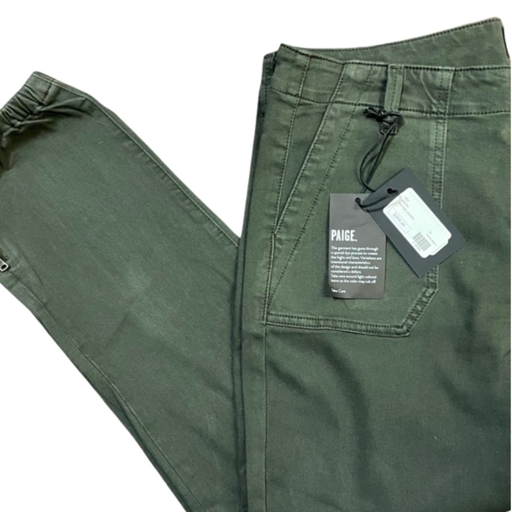 PAIGE by ANTHROPOLOGIE NWT size 32 Ivy Green Dark Olive MAYSLIE JOGGER Pants